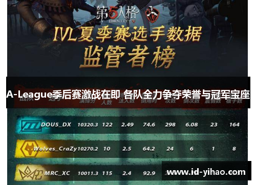 A-League季后赛激战在即 各队全力争夺荣誉与冠军宝座