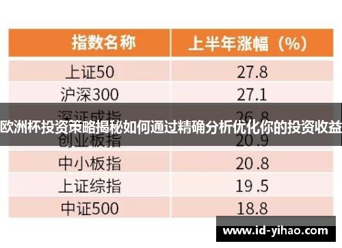 欧洲杯投资策略揭秘如何通过精确分析优化你的投资收益