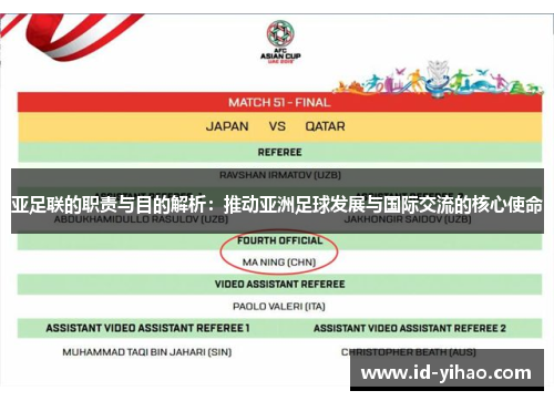 亚足联的职责与目的解析：推动亚洲足球发展与国际交流的核心使命
